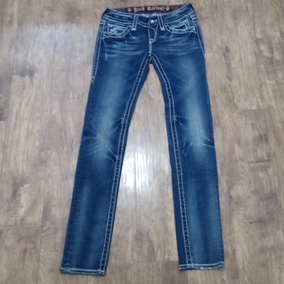 Rock Revival Women's 26 Skinny Noelle Embellished Embroidered NWOT - Picture 2 of 13